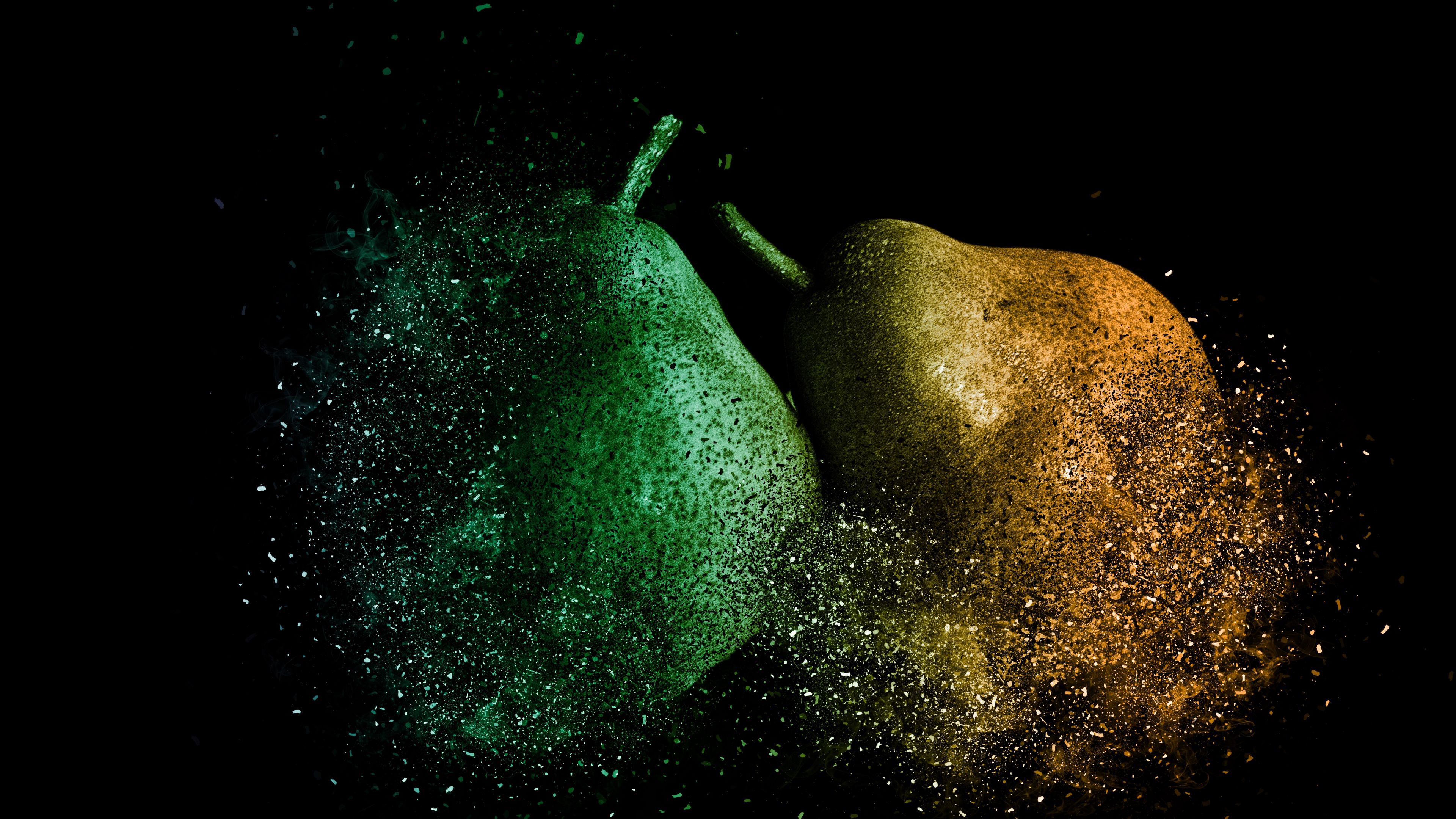 Download Wallpaper 3840x2160 Pears Photoshop Destruction 4k Uhd