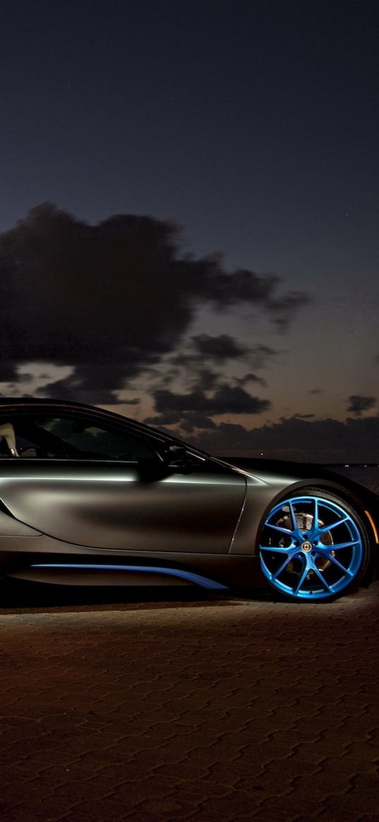 bmw i8, night, side view