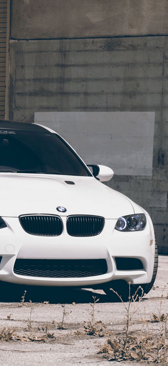 bmw, m3, e90, white, front view