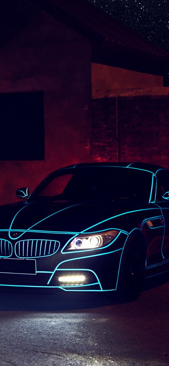 bmw, z4, front view, night