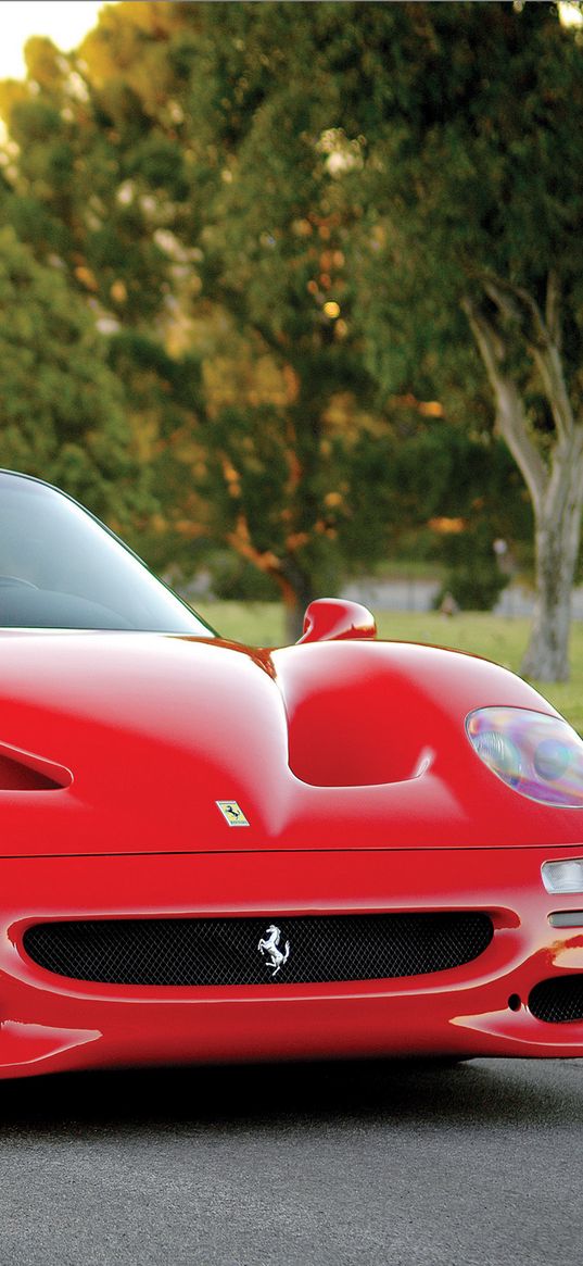 ferrari, f50, preserial, red, front view