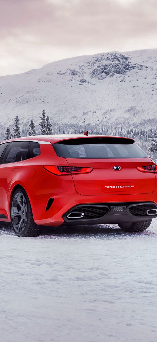 kia, sportspace, concept, red, side view