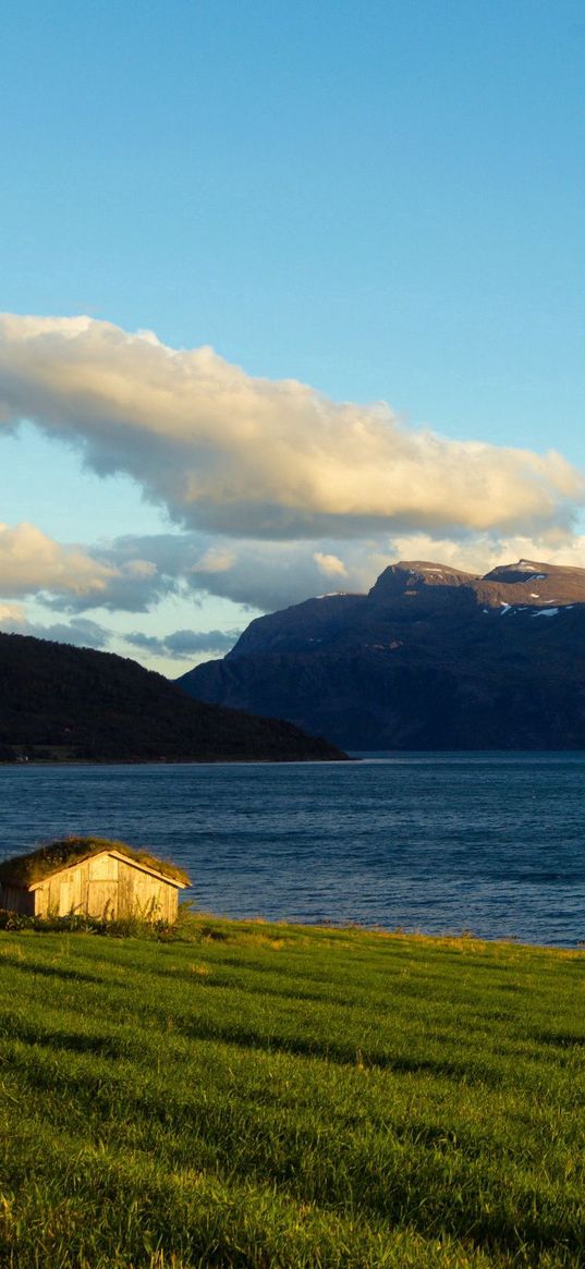 norway, bay, house, landscape