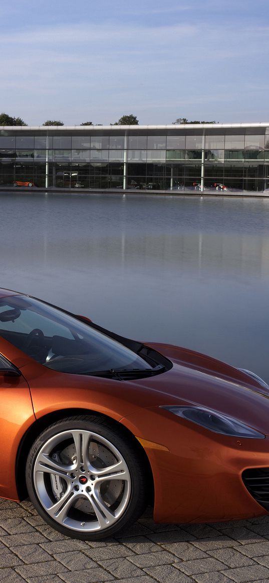 mclaren, mp4-12c, swimming pool, car