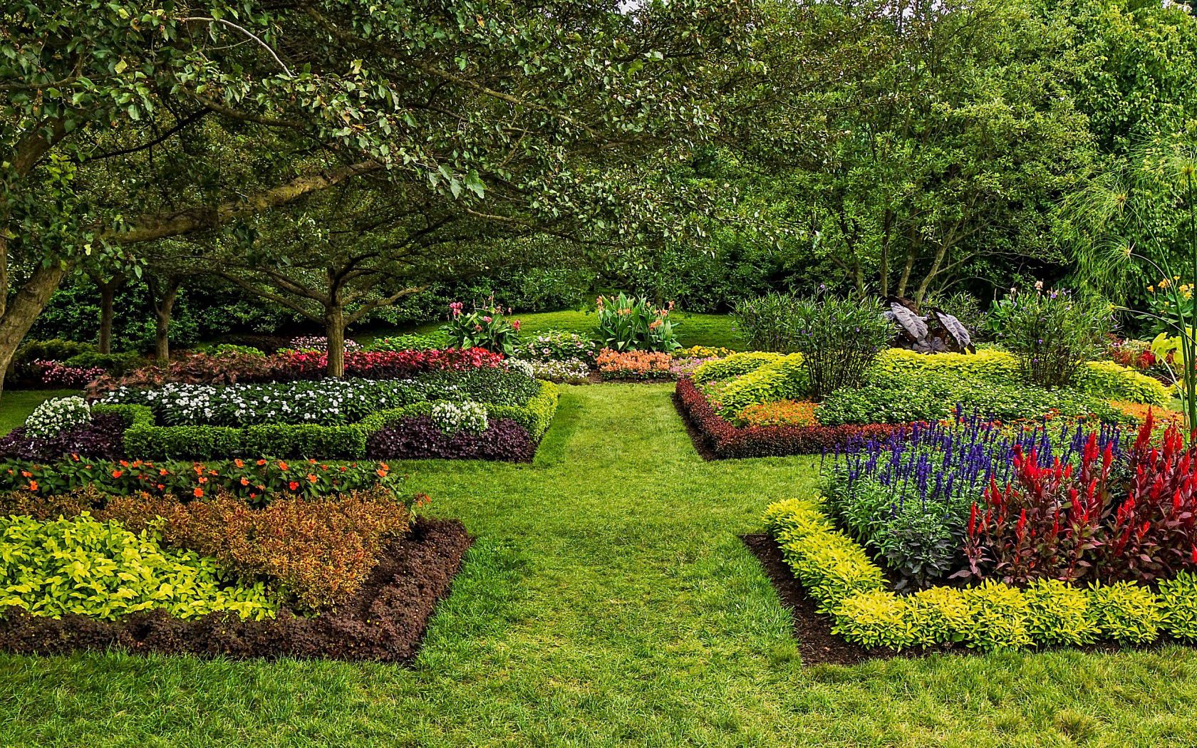 united states, longwood, kennett square, lawn, garden, bushes, grass