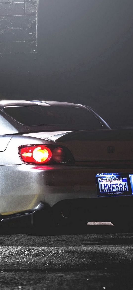 honda s2000, honda, rear view, night