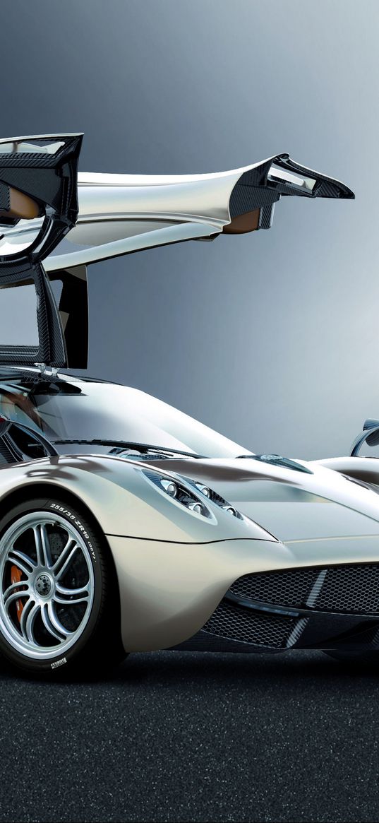 pagani, pagani huayra, side view, car