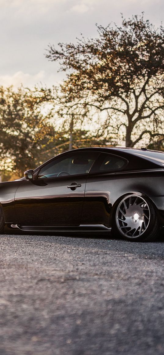 infiniti, g35, g37, black, nature, side view