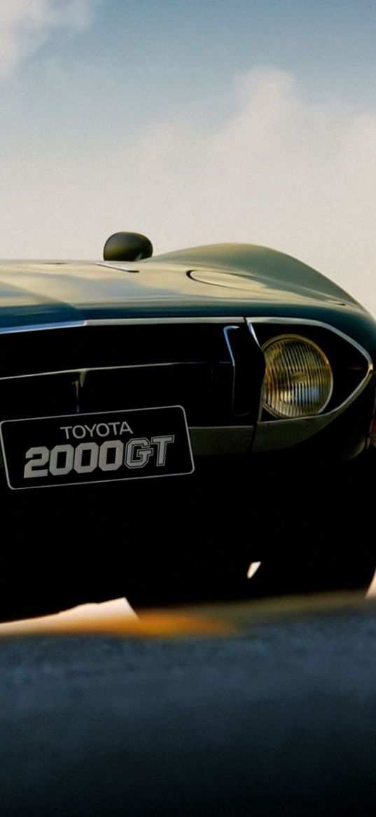 toyota, 2000gt, 1970, front view, green