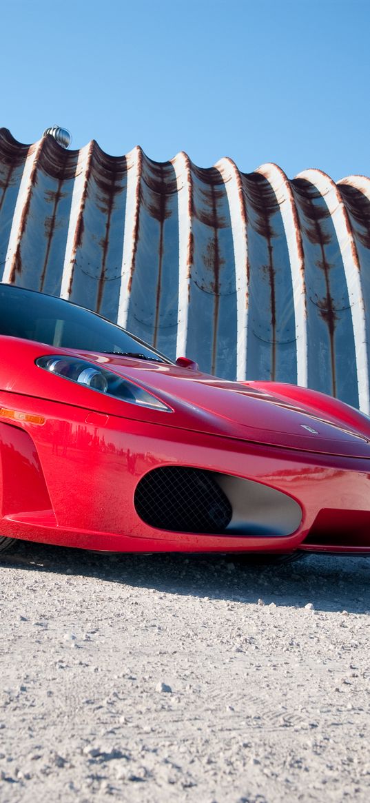 ferrari, f430, red, side view