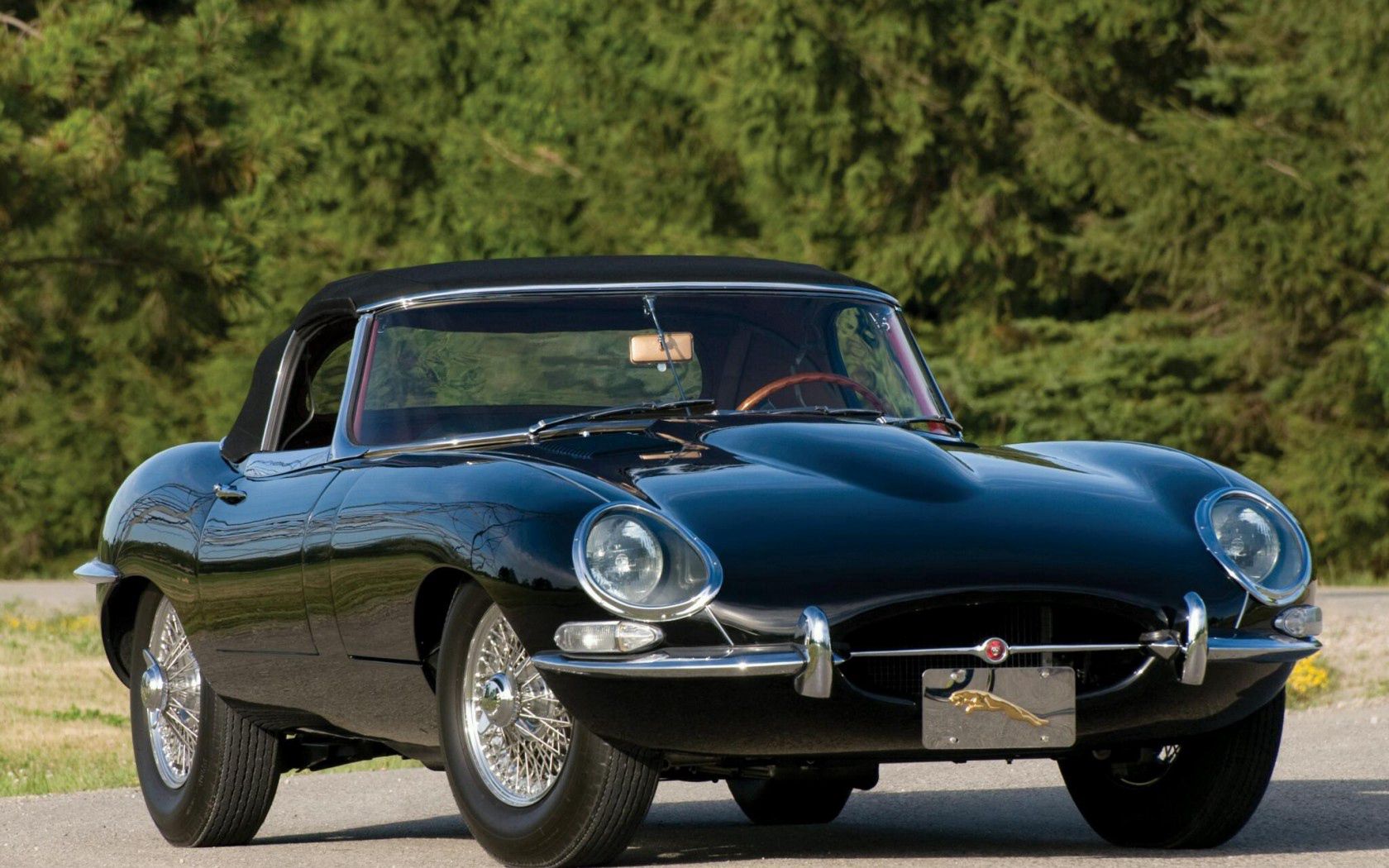 jaguar, e-type, 1961, black, retro