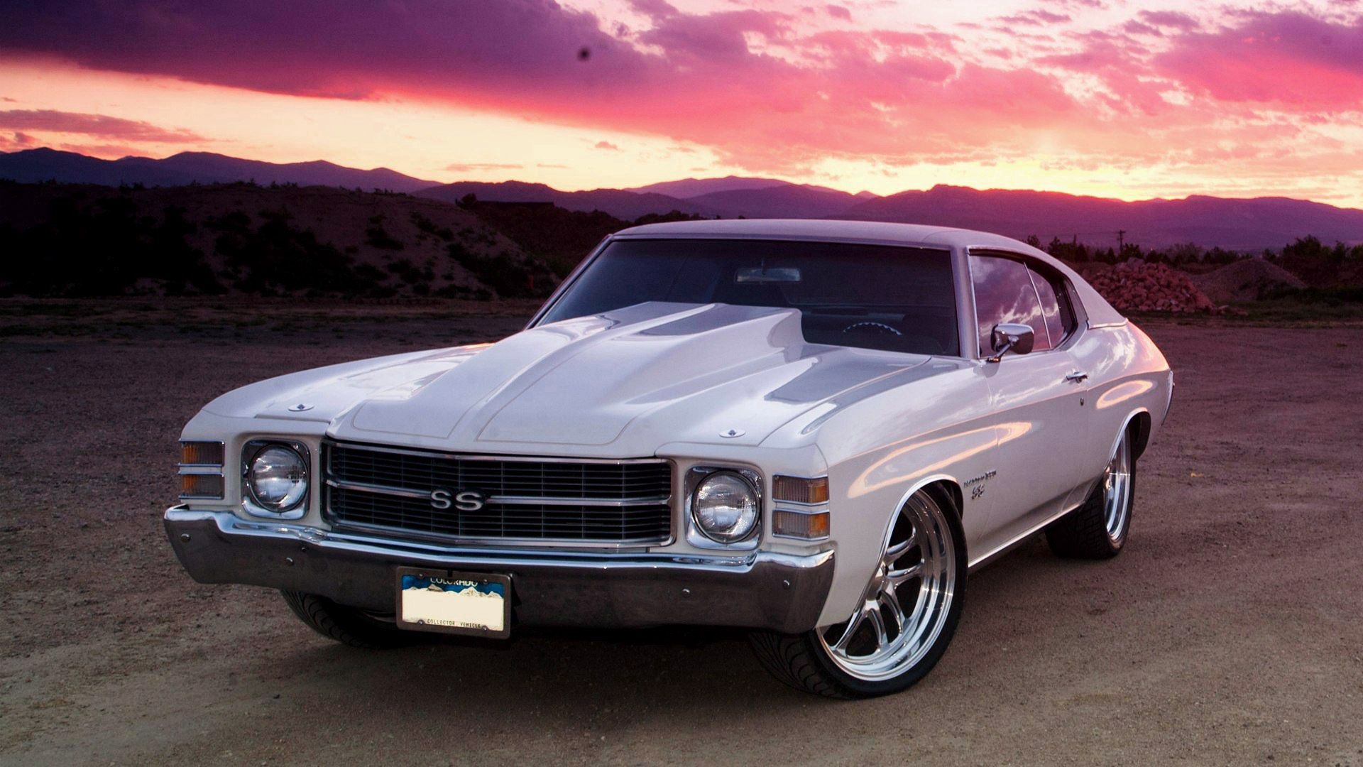 chevrolet, chevelle, white, front view, ss, 1972