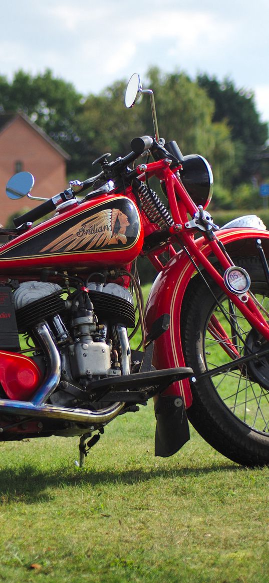 indian, bike, red, style