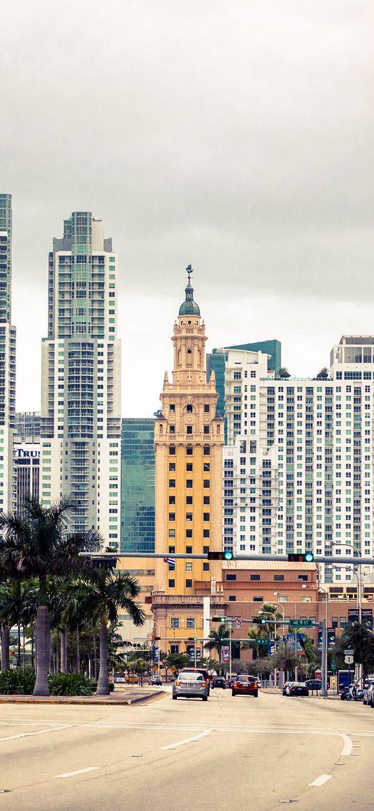 miami, florida, usa, skyscraper, street