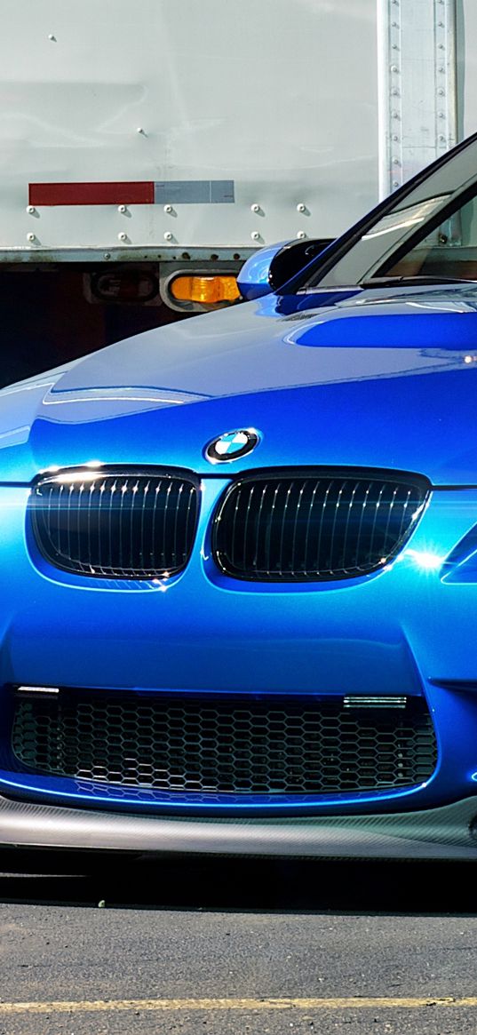 bmw, m3, e92, blue, front view