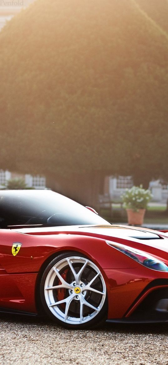 ferrari, f12, trs, red, side view