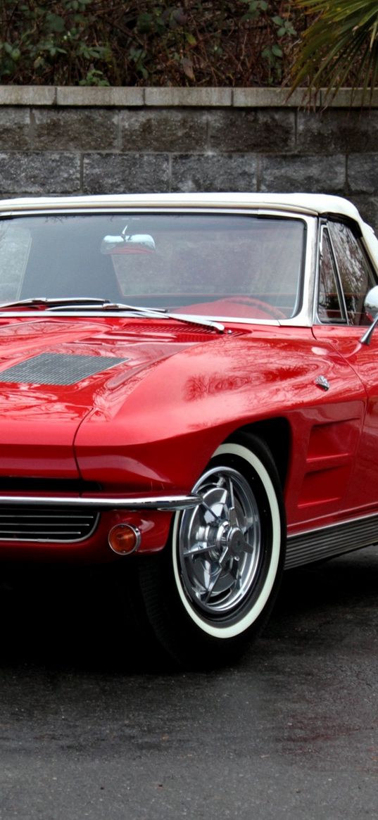 chevrolet, corvette, sting ray, 1963, red