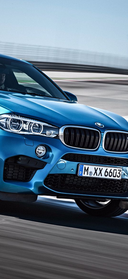 bmw x6, bmw, blue, speed, side view