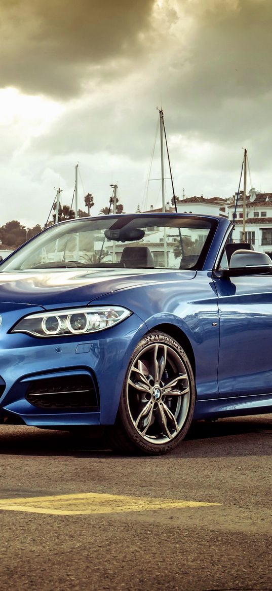 bmw, m235i, uk-spec, f23, 2015, convertible, blue, dock