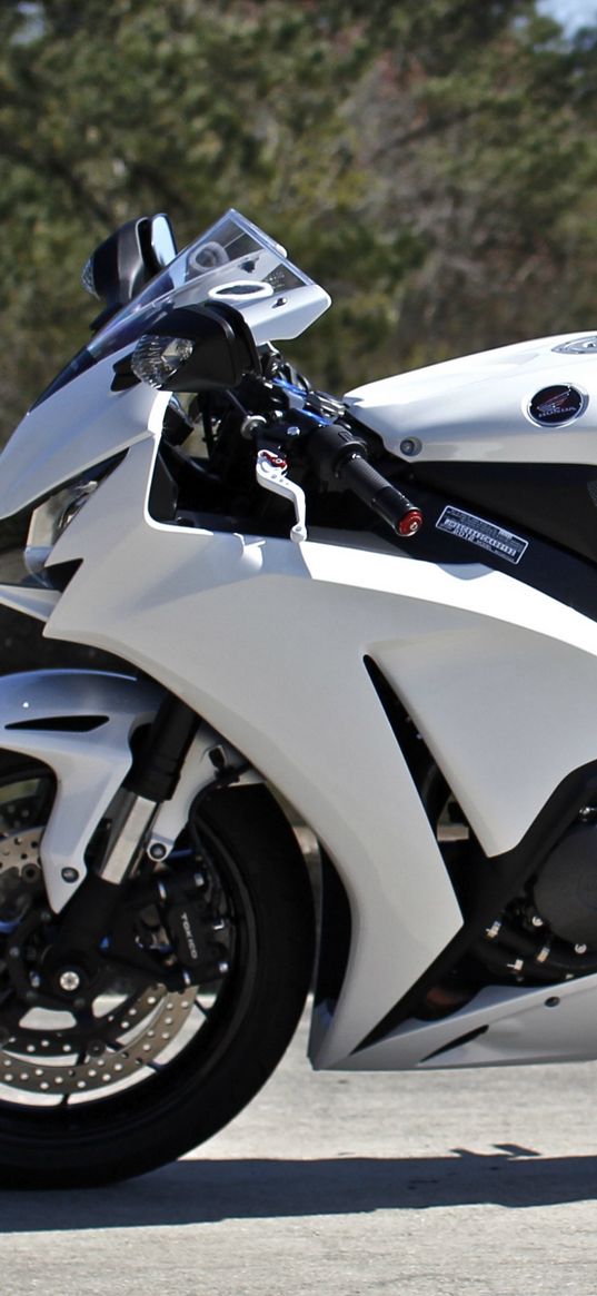 honda, cbr1000rr, white, bike, side view