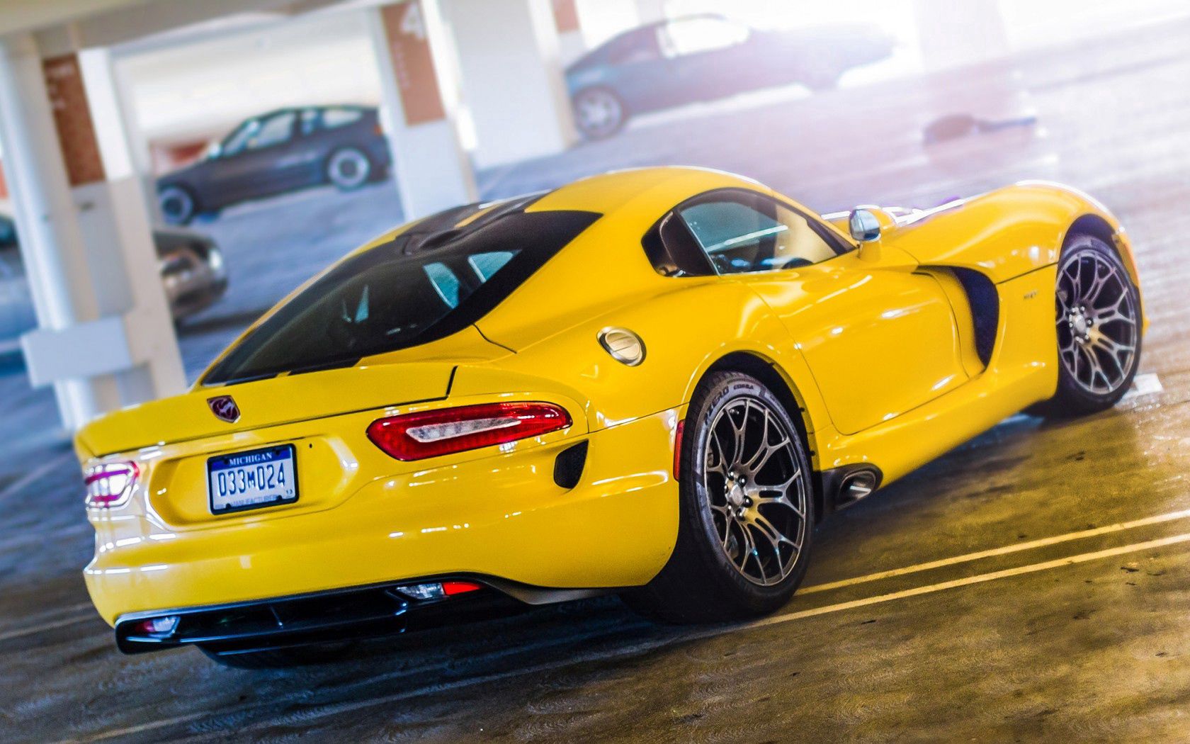 dodge, viper, srt, gts, rear view, yellow