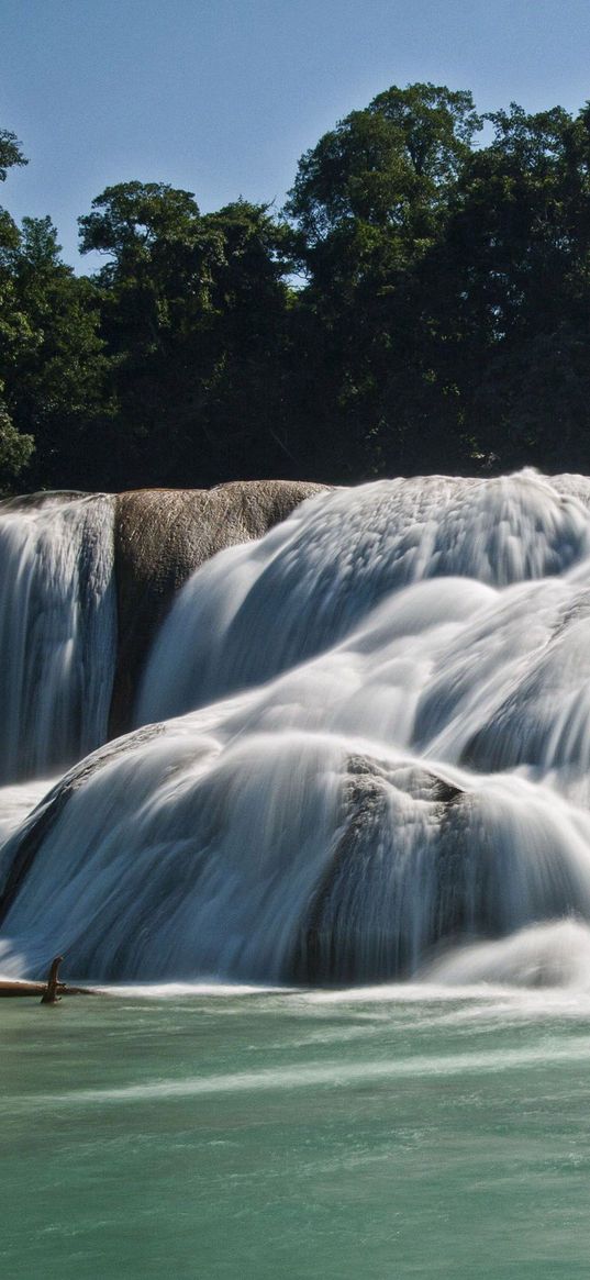 agua azul, blue water, mexico, waterfall