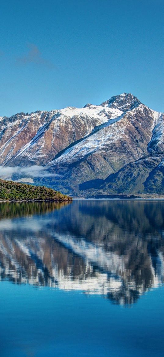 new zealand, mountains, river, sea, sky, landscape