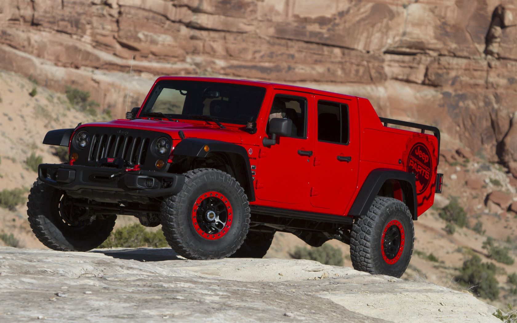 jeep, wrangler, red, side view