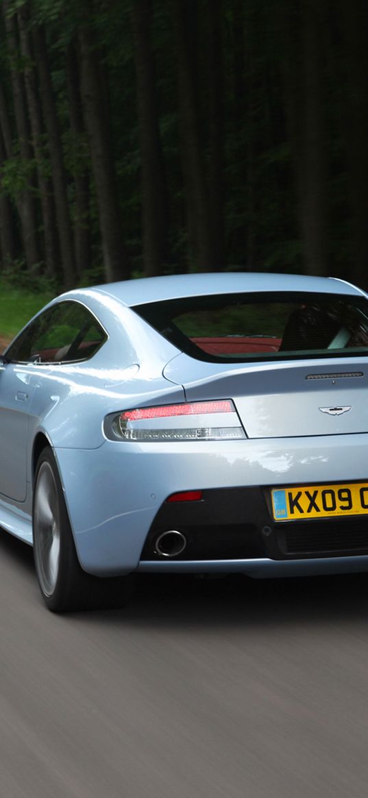 aston martin, v12, vantage, rear view, move, rotate