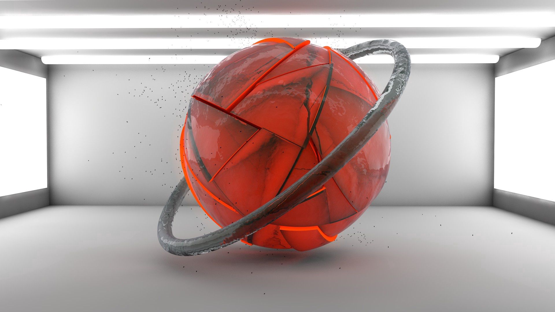 ball, round, stone, rendering, 3d