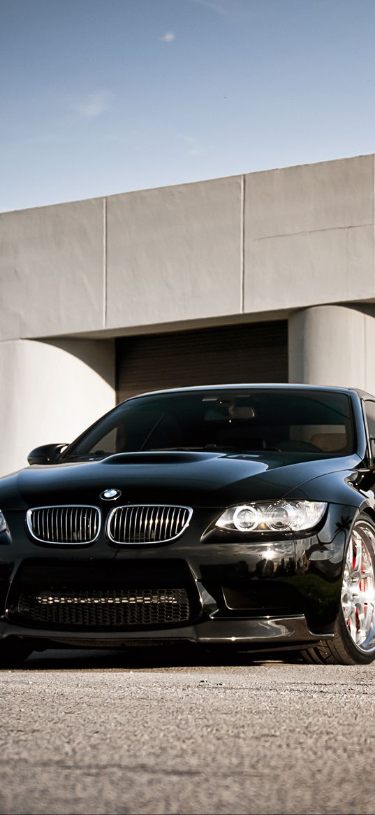 bmw, m3, black, front view