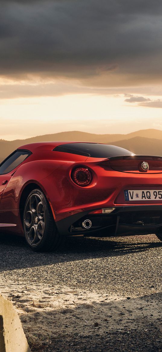 alfa-romeo, 4c, launch edition, red, rear view