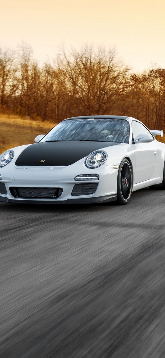 porsche, 911, gt3, road, motion, speed