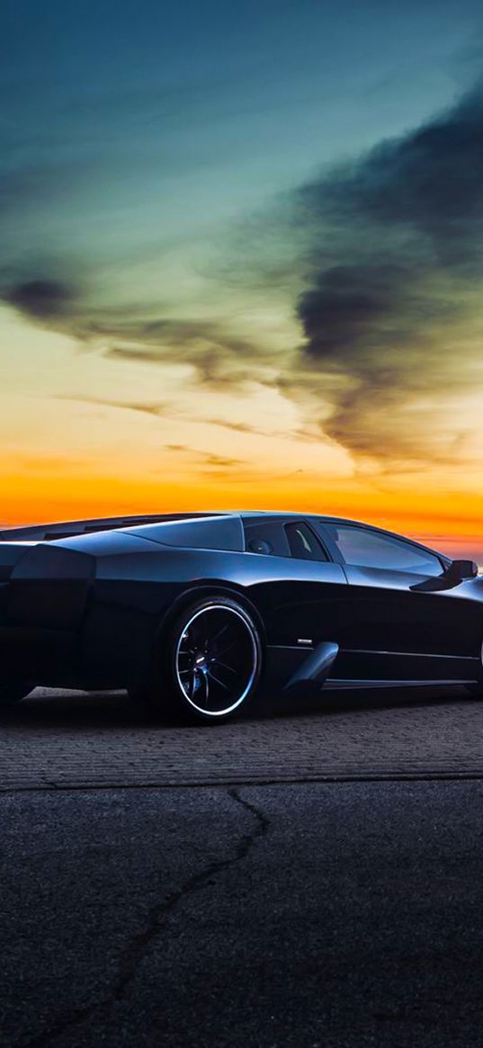 lamborghini, murcielago, lp640-4, v12, sunset, side view