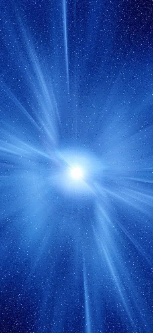 light, shine, blue, rays