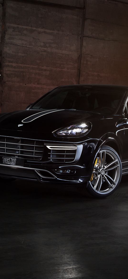 porsche, cayenne, 958, black, front view