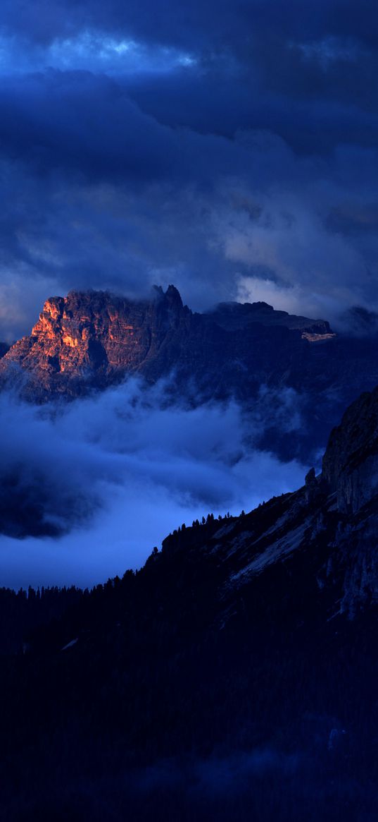 italy, alps, sky, mountains, clouds