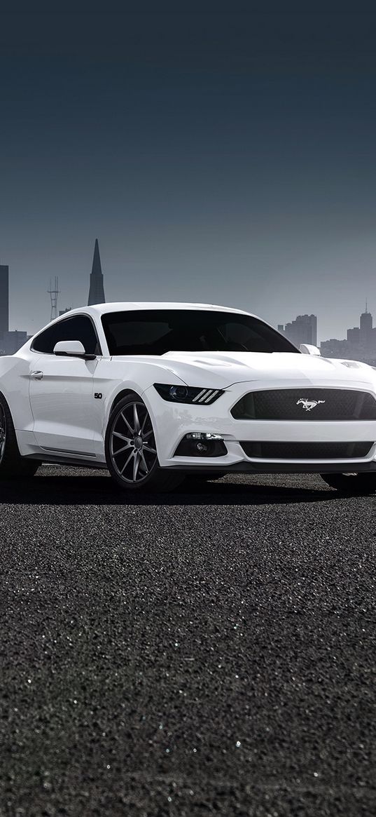 ford, mustang, 2015, vossen, white, side view