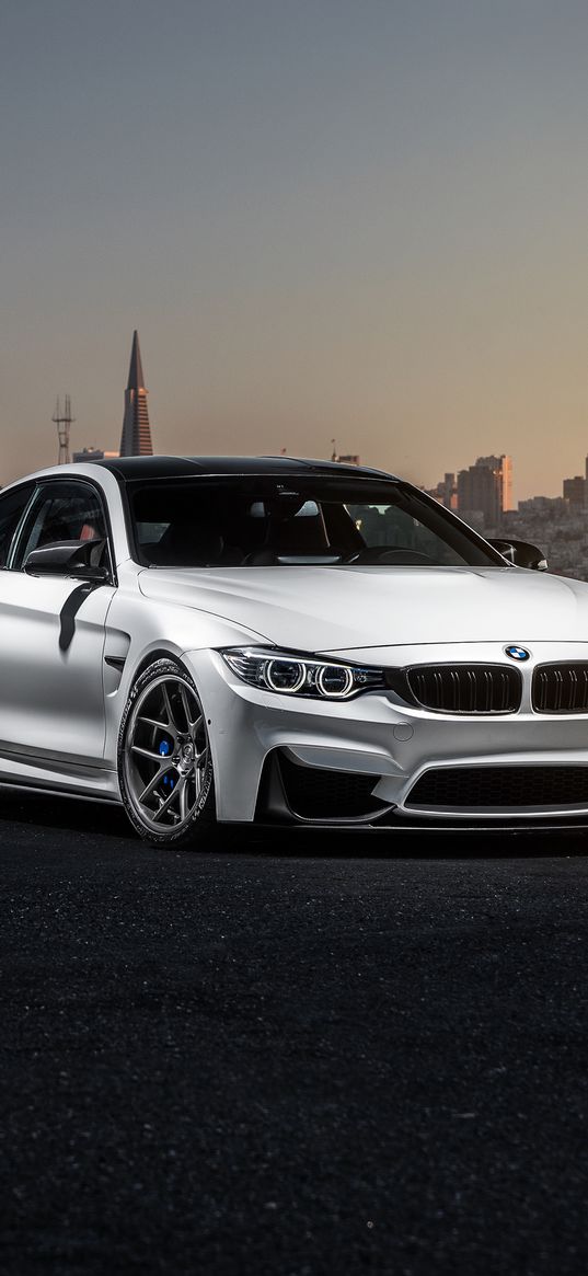 bmw, m4, f82, white, front view