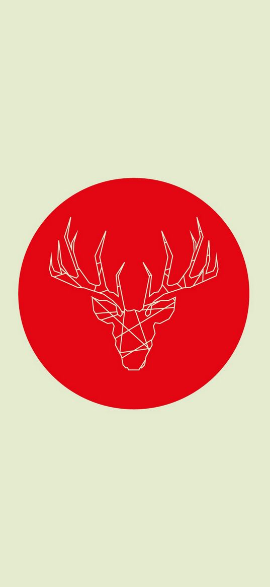 minimalist, circle, deer, art