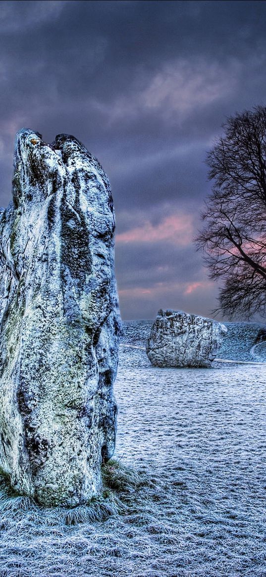 wiltshire, uk, field, snow, stones