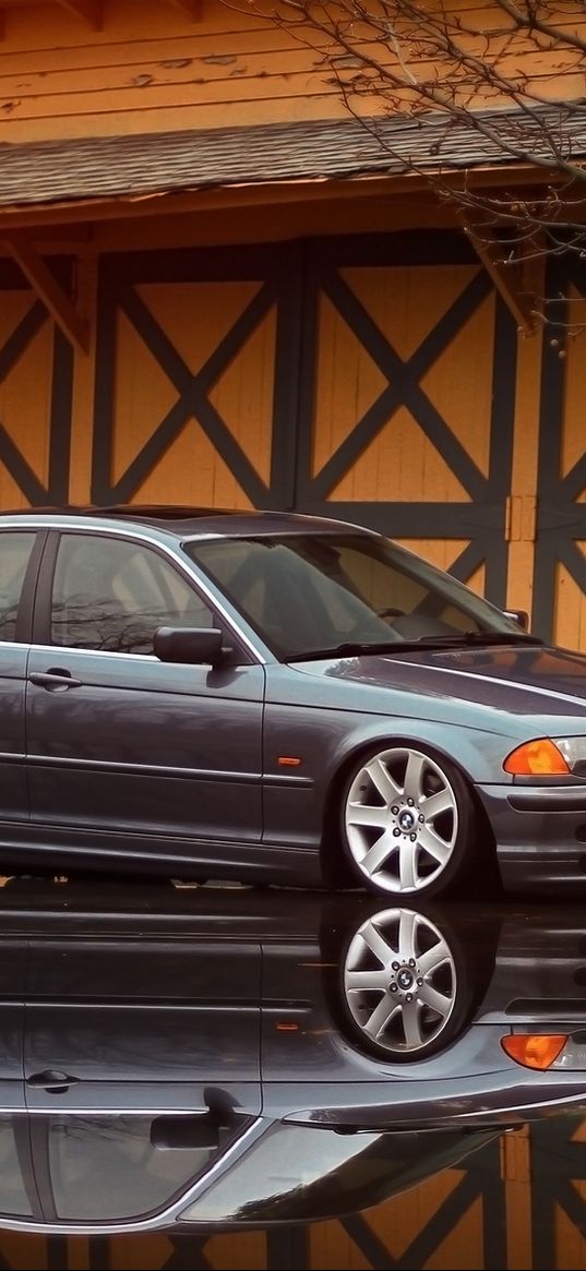 bmw, e46, side view, reflection