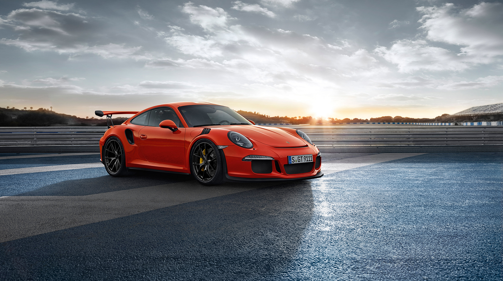 porsche, 911, gt3rs, side view, red