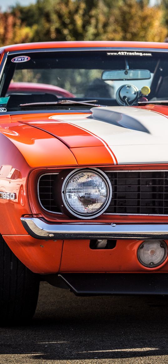 chevrolet, camaro, ss, red, front view