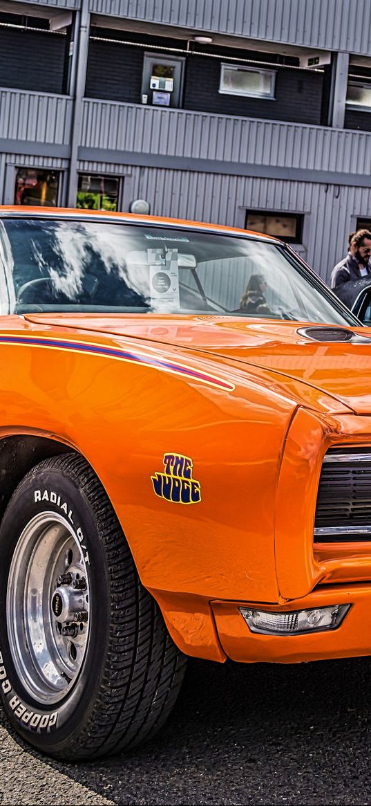 pontiac, gto, 1968, orange, bumper