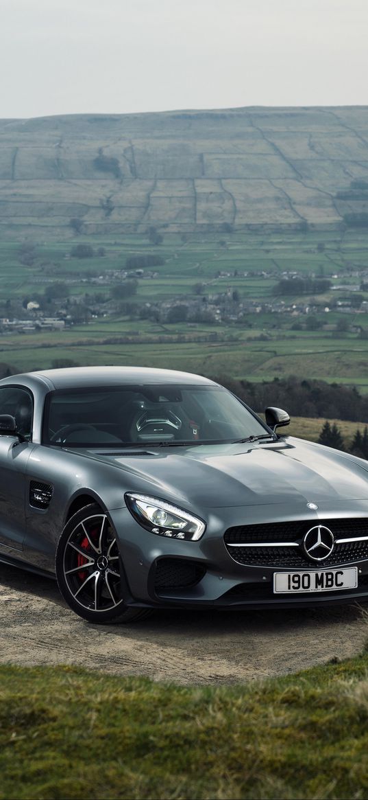 mercedes, amg, gt s, gray, side view