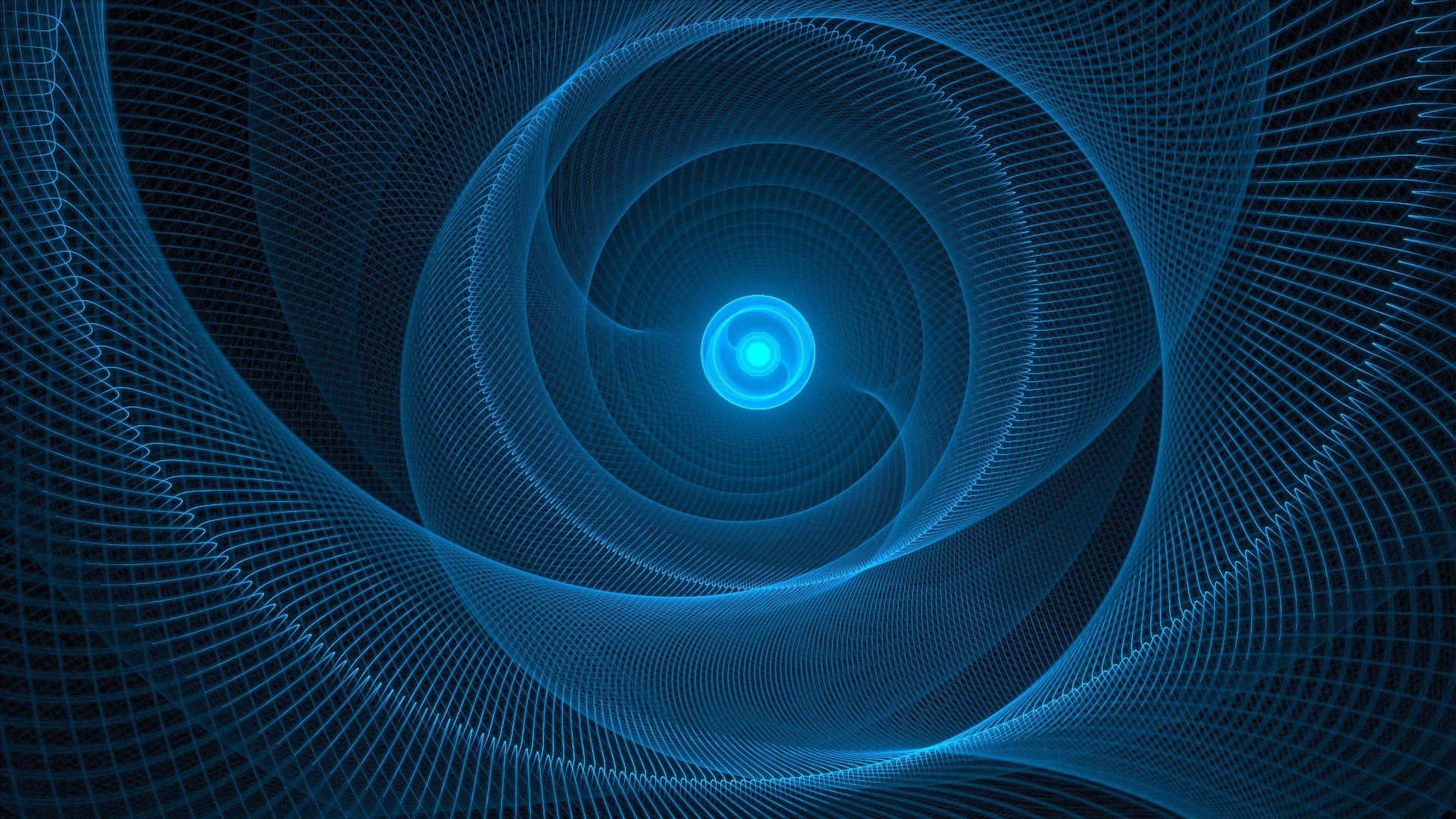 spiral, mesh, rotation, blue