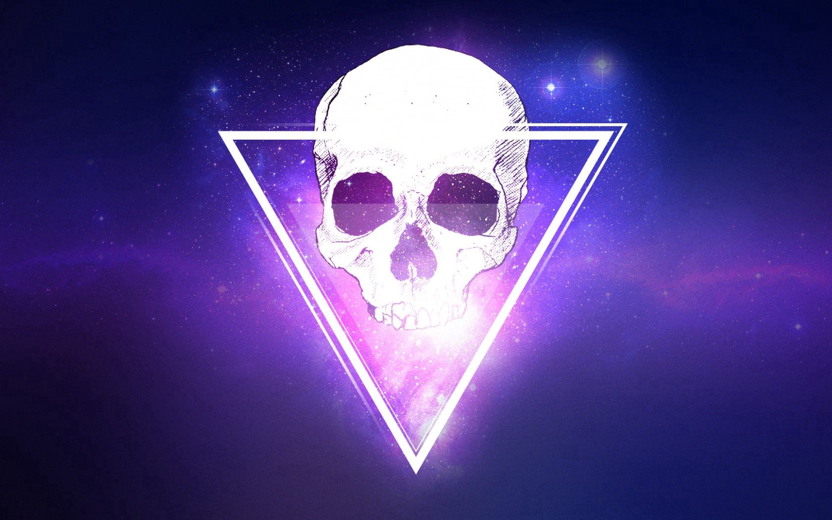 skull, triangle, space