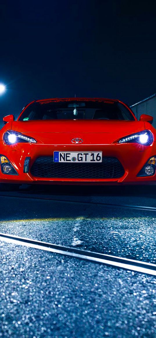 toyota, gt86, red, front view