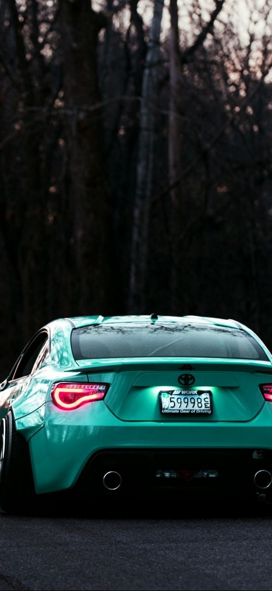 toyota, gt86, rear view, evening